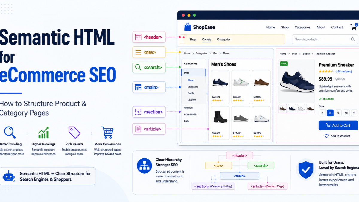 Semantic HTML for eCommerce SEO: How to Structure Product & Category Pages