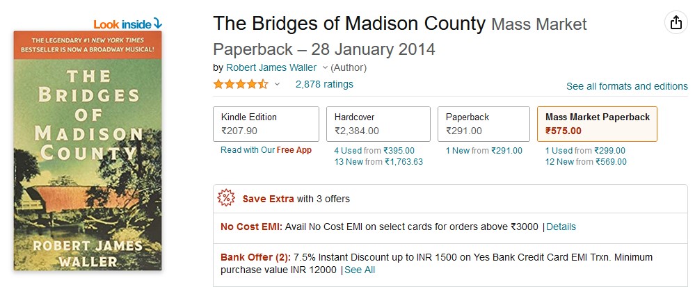 The Bridges of Madison County by Robert James Waller book on amazon
