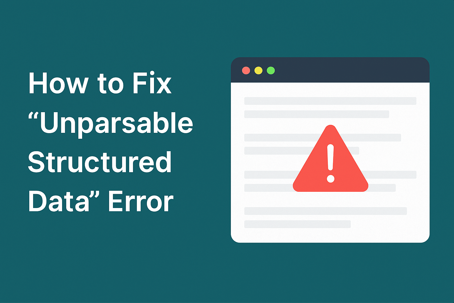 Unparsable Structured Data” Error