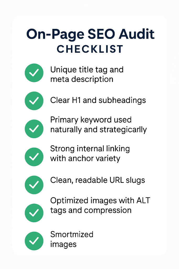On Page SEO Audit Checklist