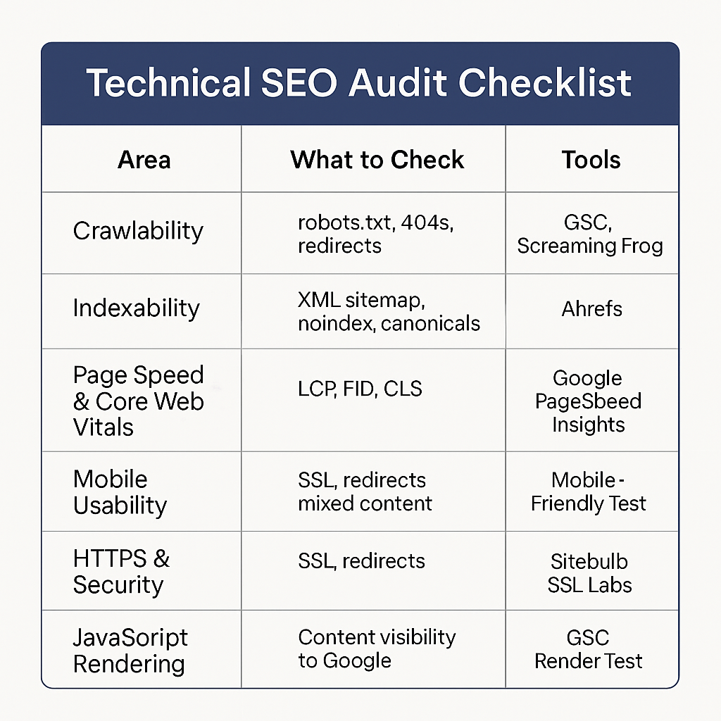 Technical SEO Audit Checklist